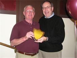 Ed Odland presents Charles Hiller with the 2007 Teambacker of the Year Award