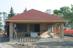 Working on the concession stand